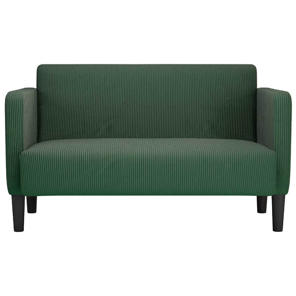 Καναπές Loveseat Σκούρο Πράσινο 109 εκ. ύφασμα Corduroy