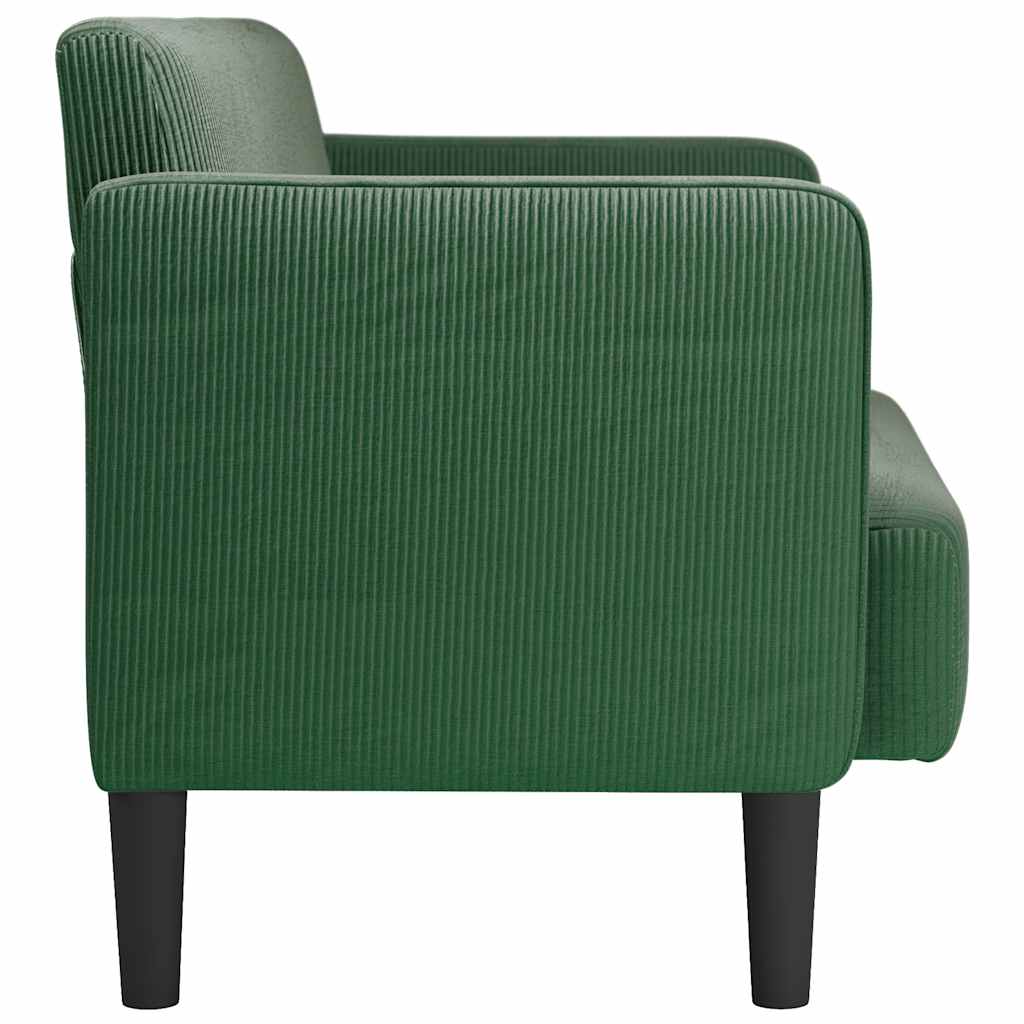 Καναπές Loveseat Σκούρο Πράσινο 109 εκ. ύφασμα Corduroy