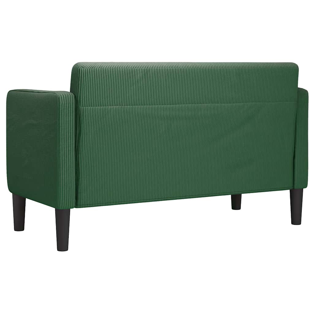 Καναπές Loveseat Σκούρο Πράσινο 109 εκ. ύφασμα Corduroy