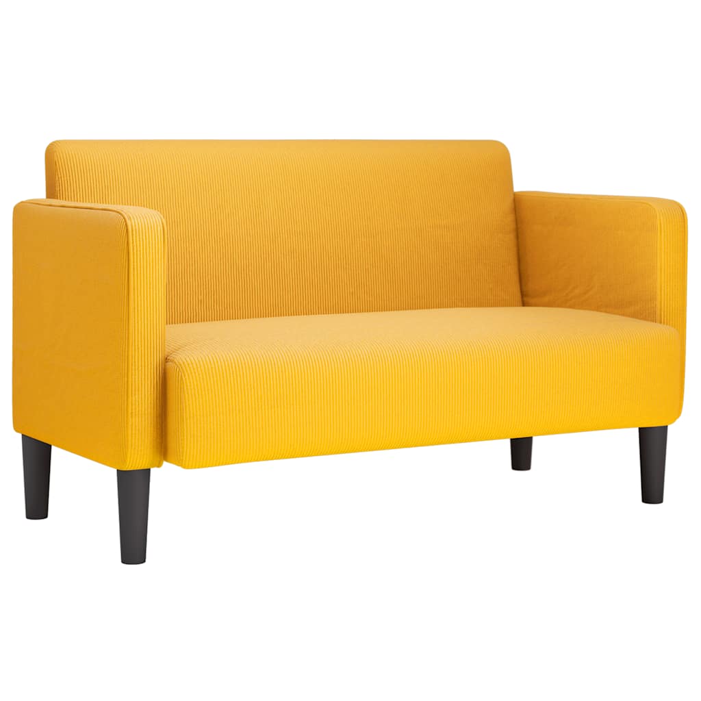 Καναπές Loveseat Αν. κίτρινο 109 εκ. ύφασμα Corduroy