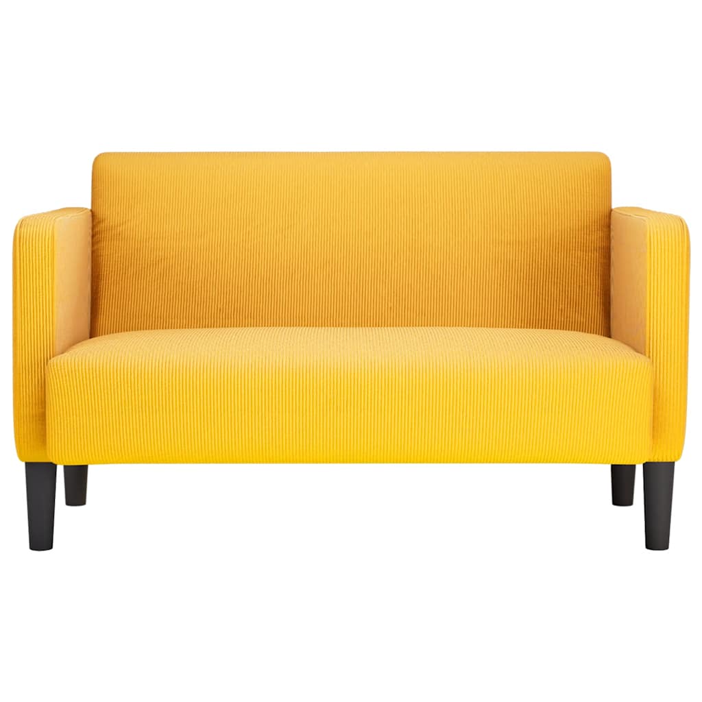 Καναπές Loveseat Αν. κίτρινο 109 εκ. ύφασμα Corduroy