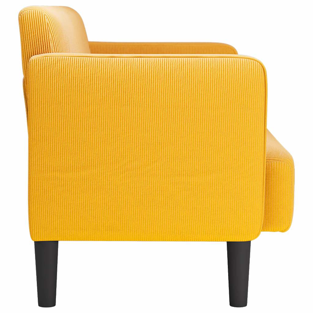 Καναπές Loveseat Αν. κίτρινο 109 εκ. ύφασμα Corduroy