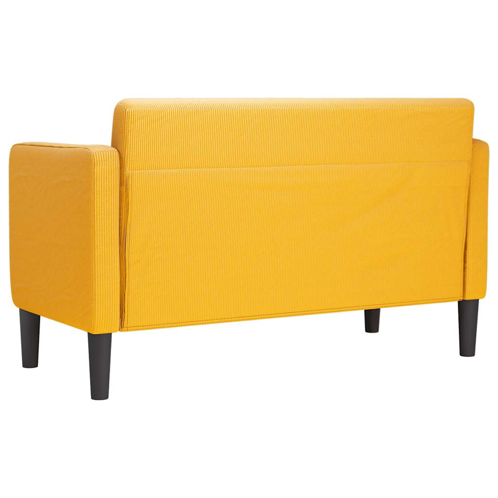 Καναπές Loveseat Αν. κίτρινο 109 εκ. ύφασμα Corduroy