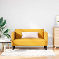 Καναπές Loveseat Αν. κίτρινο 109 εκ. ύφασμα Corduroy
