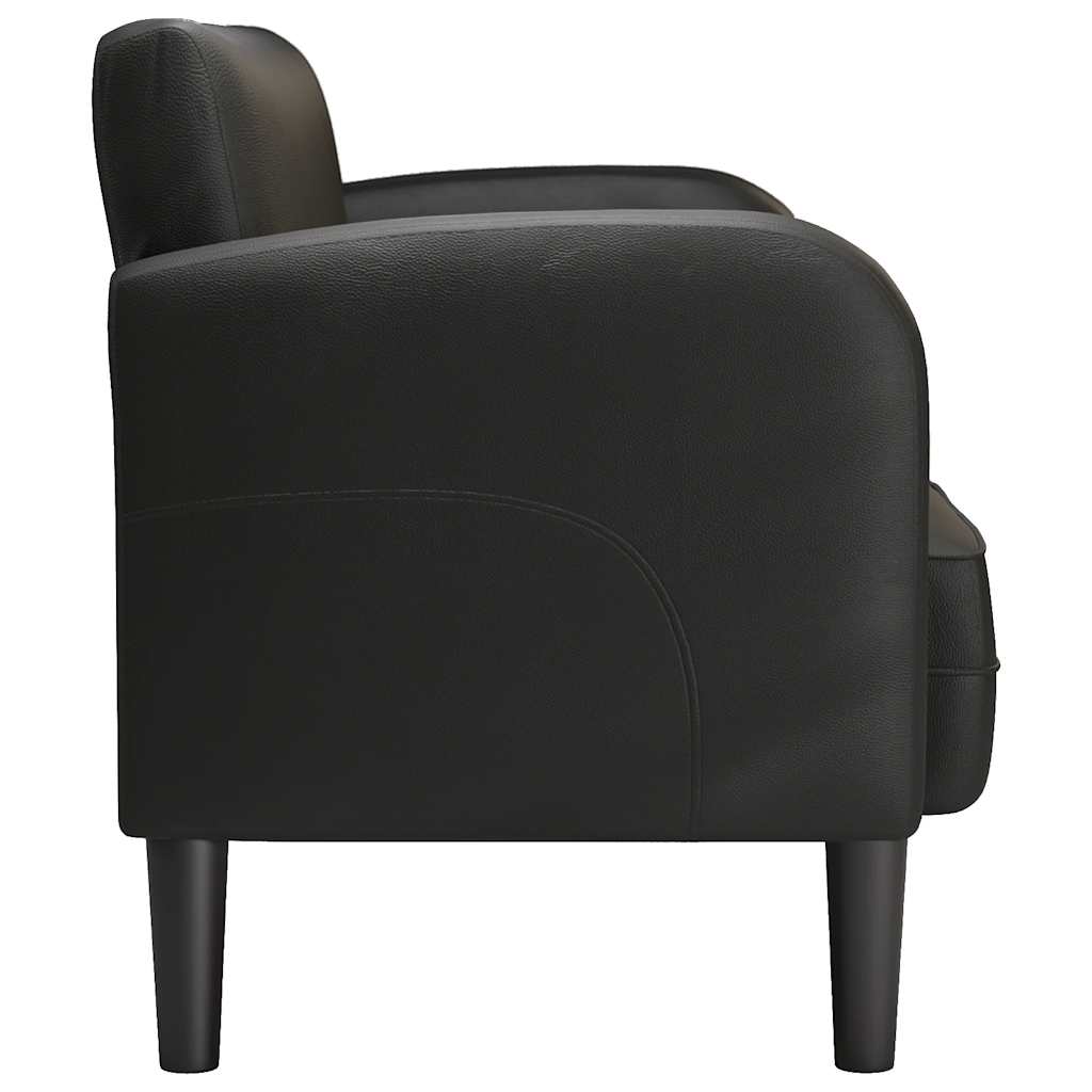 καναπές Loveseat Μαύρο 110 cm Faux Leather