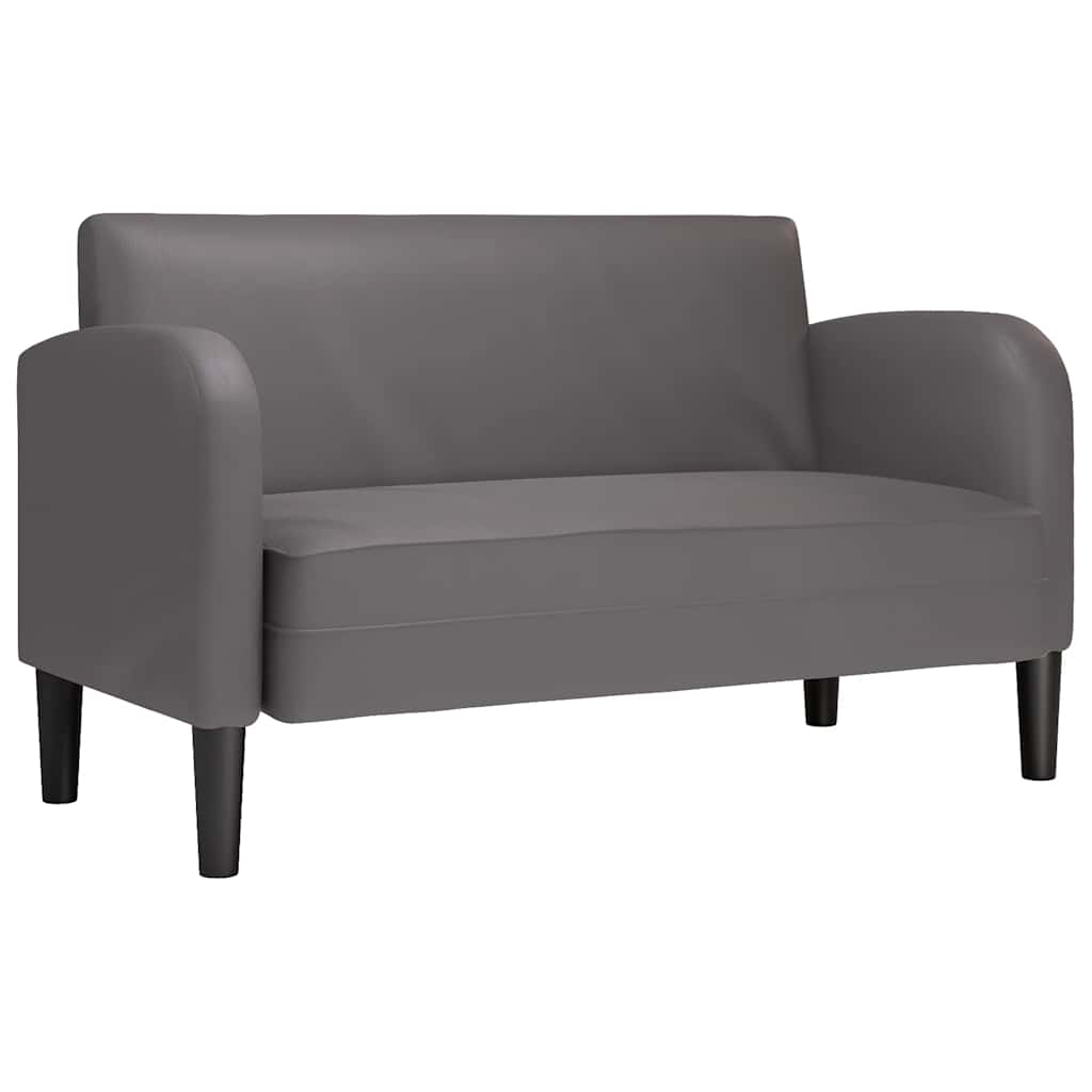 Καναπές Loveseat Γκρι 110 εκ. Συνθετικό δέρμα