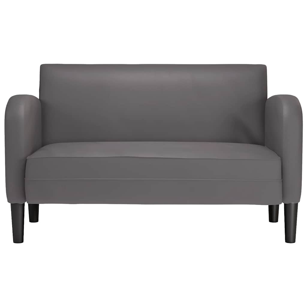 Καναπές Loveseat Γκρι 110 εκ. Συνθετικό δέρμα