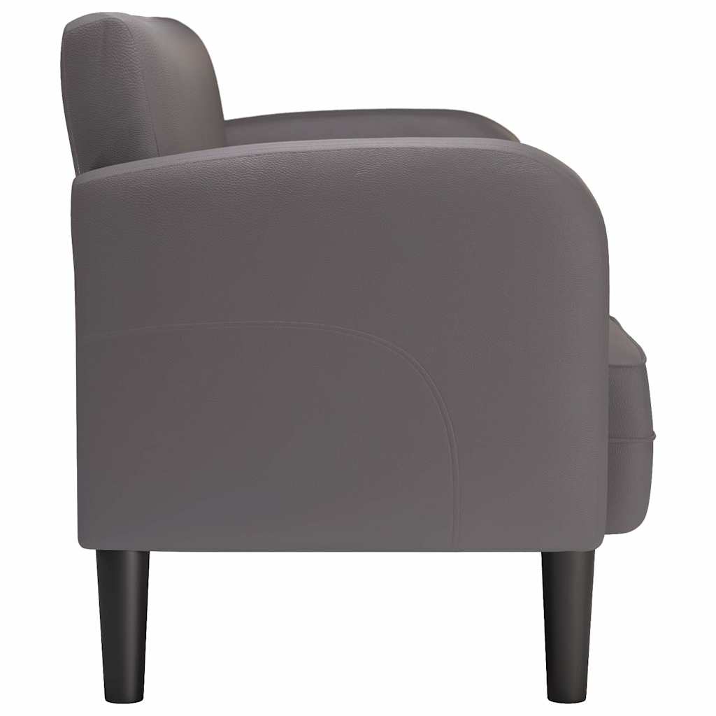 Καναπές Loveseat Γκρι 110 εκ. Συνθετικό δέρμα
