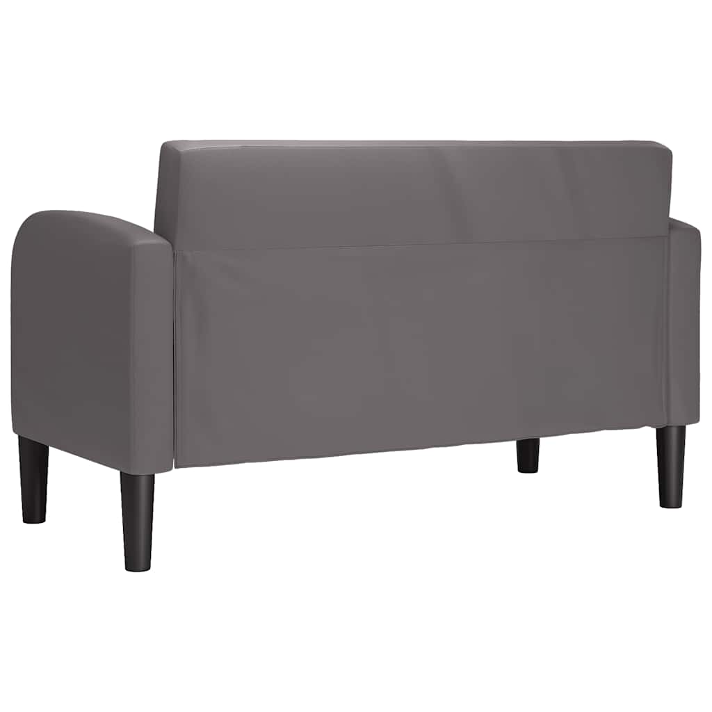 Καναπές Loveseat Γκρι 110 εκ. Συνθετικό δέρμα