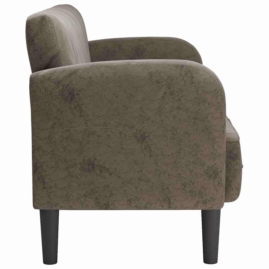 Καναπές Loveseat Σκούρο Γκρι 110 εκ. Συνθετικό δέρμα