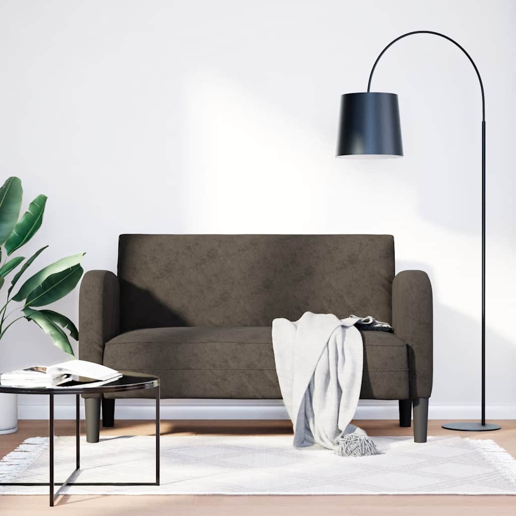 Καναπές Loveseat Σκούρο Γκρι 110 εκ. Συνθετικό δέρμα