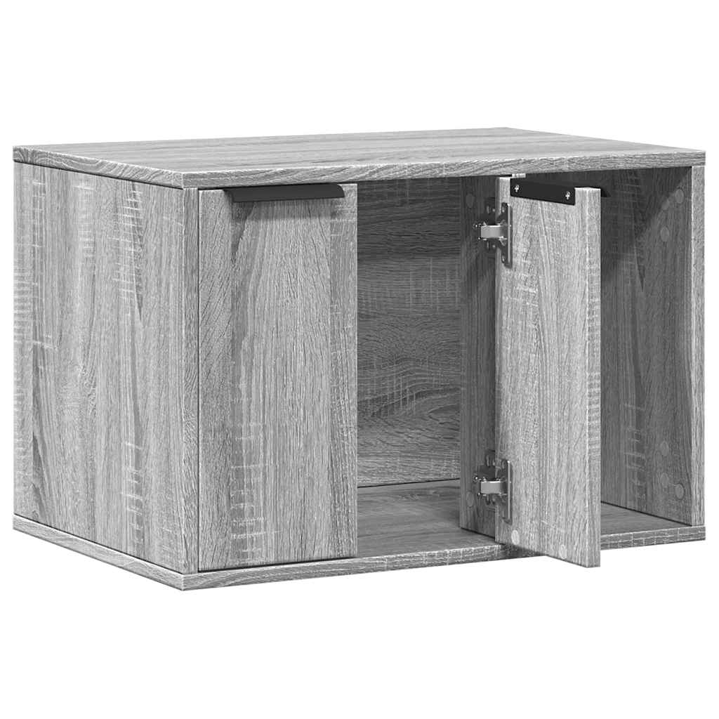 Τουαλέτα Γάτας Περίφραξη Γκρι Sonoma 60x40x40εκ Επεξεργασμ Ξύλο