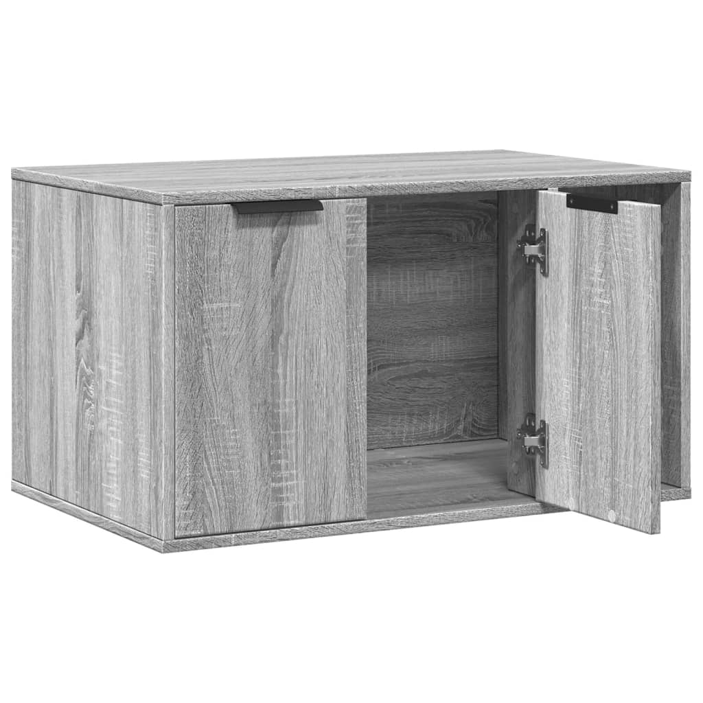 Τουαλέτα Γάτας Περίφραξη Γκρι Sonoma 80x50x45εκ Επεξεργασμ Ξύλο