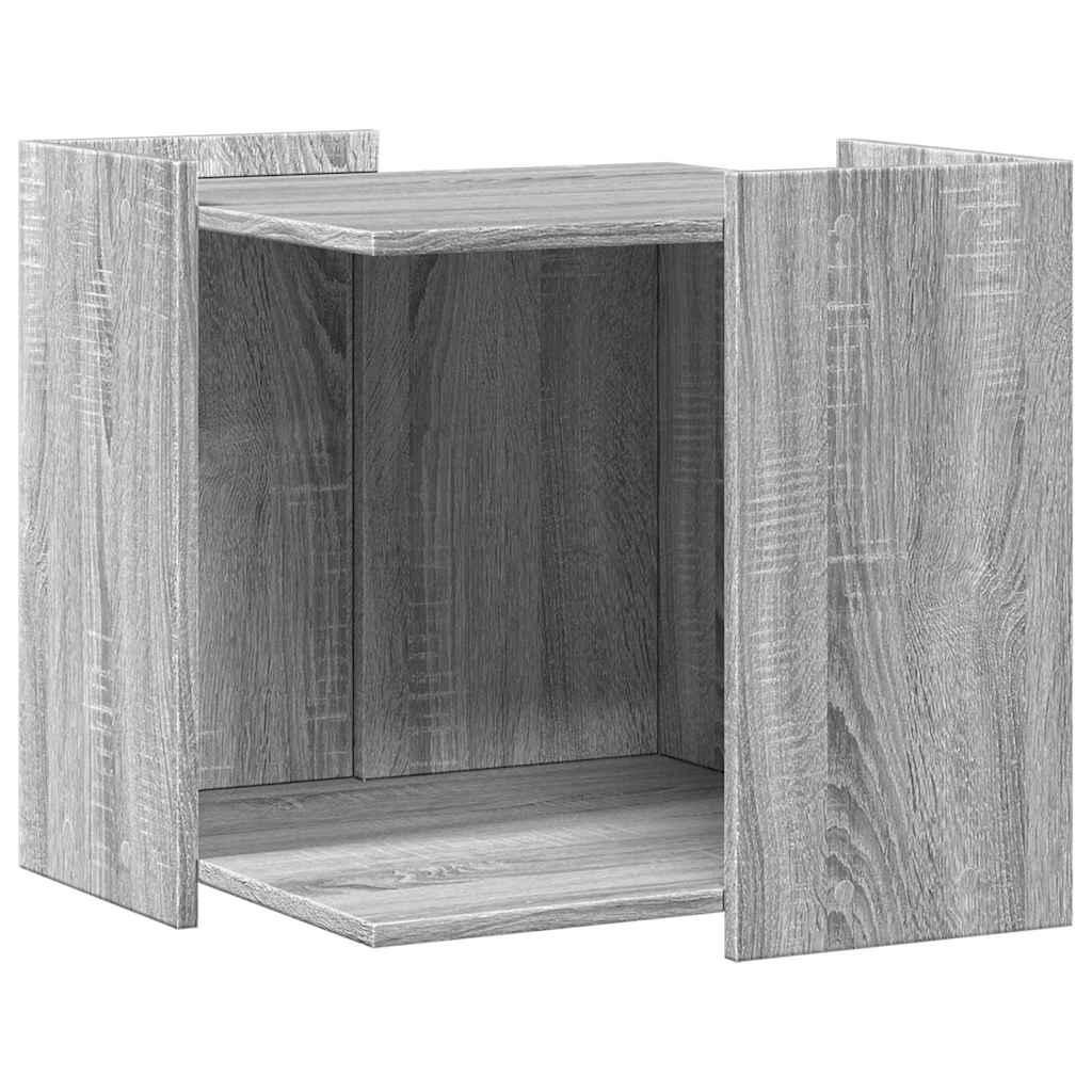 Τουαλέτα Γάτας Περίφραξη Γκρι Sonoma 53x53x51εκ Επεξεργασμ Ξύλο