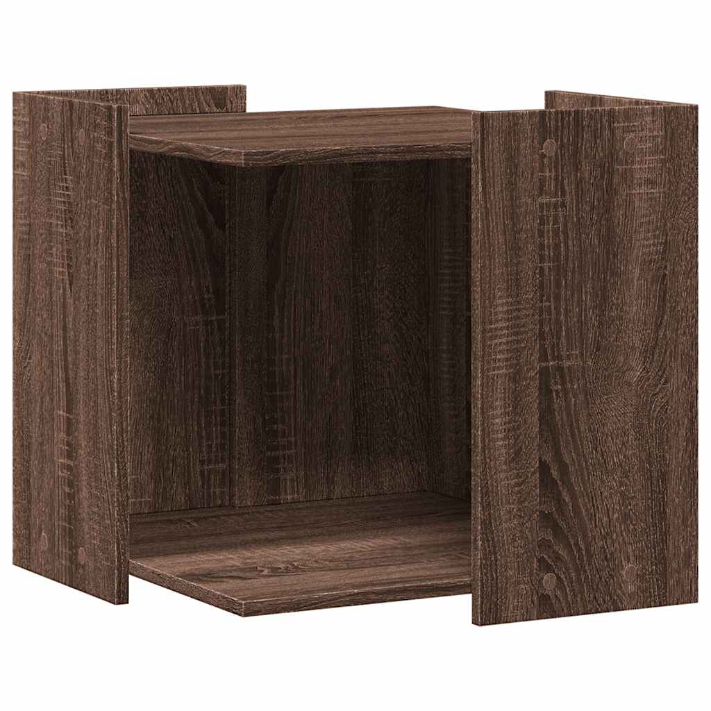 Τουαλέτα Γάτας Περίφραξη Καπνιστή Δρυς 53x53x51 εκ. Επεξ. Ξύλο