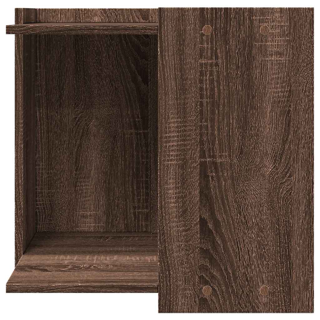 Τουαλέτα Γάτας Περίφραξη Καπνιστή Δρυς 53x53x51 εκ. Επεξ. Ξύλο