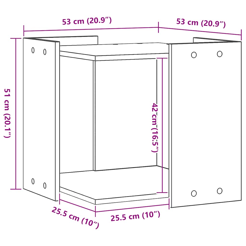 Τουαλέτα Γάτας Περίφραξη Αρτισιανή Δρυς 53x53x51 εκ Επεξ. Ξύλο
