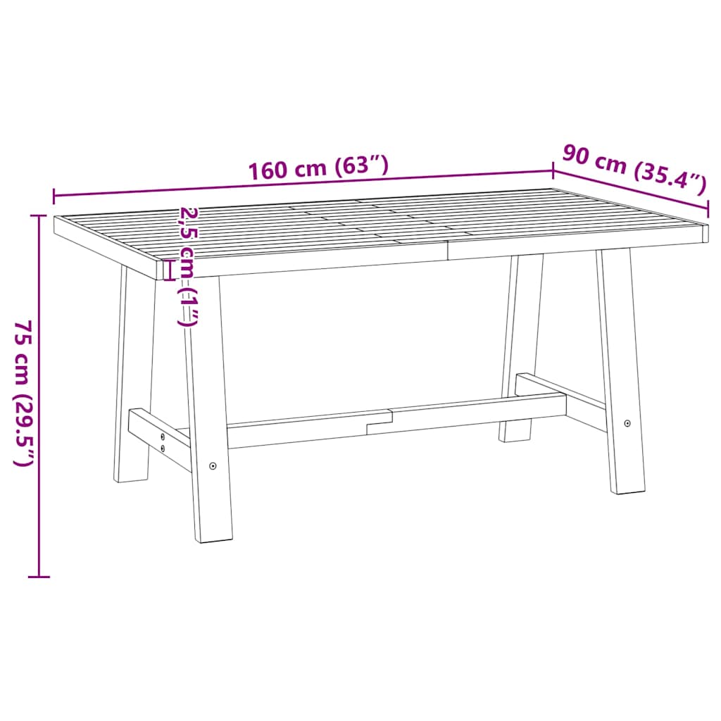 Τραπεζαρία NOAIN με πόδια σχήματος Α 160x90x75 cm