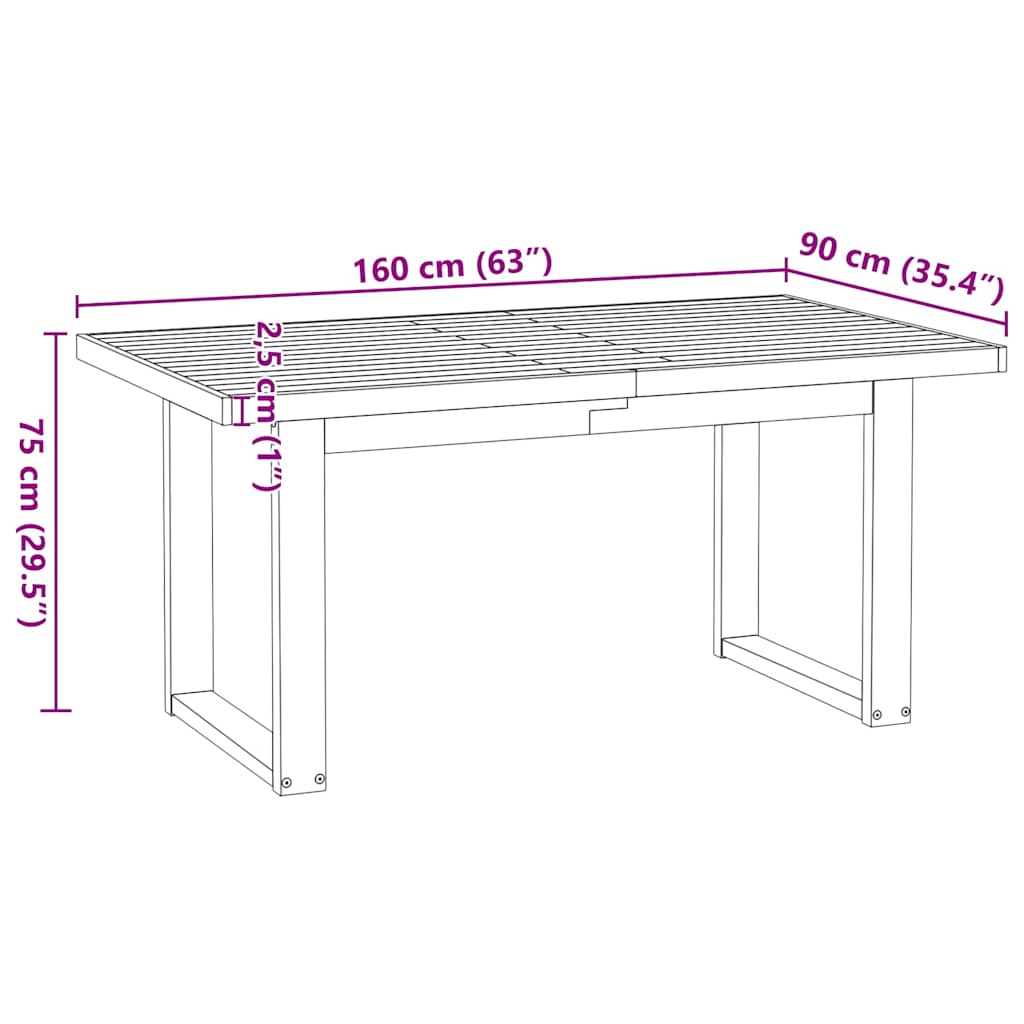 Τραπεζαρία NOAIN με πόδια σχήματος U 160x90x75 cm