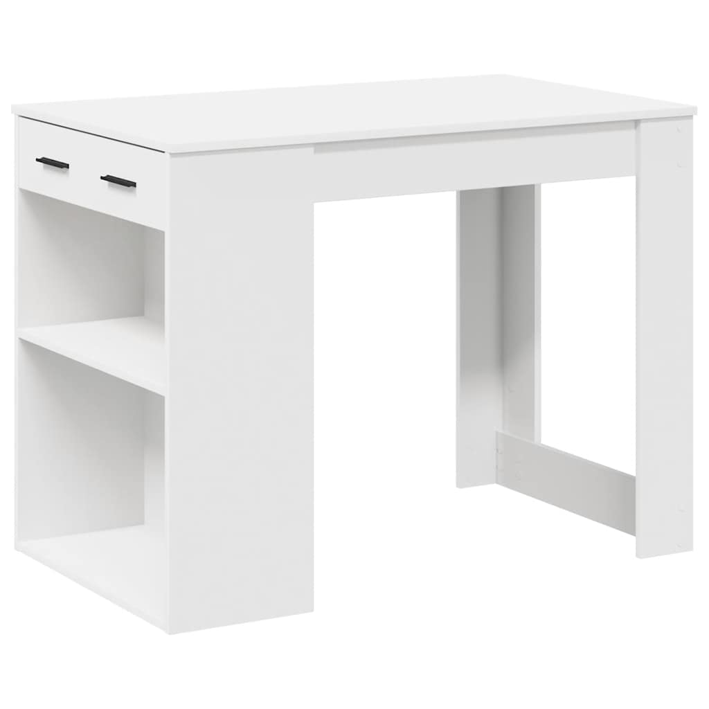 Γραφείο με συρτάρι ράφι Λευκό 102x62x77,5cm Κατασκευασμένο ξύλο