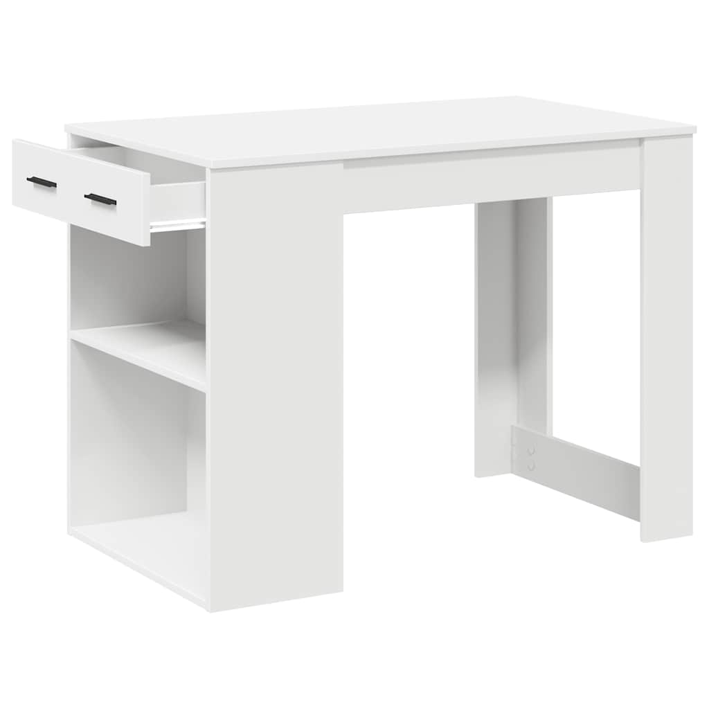 Γραφείο με συρτάρι ράφι Λευκό 102x62x77,5cm Κατασκευασμένο ξύλο