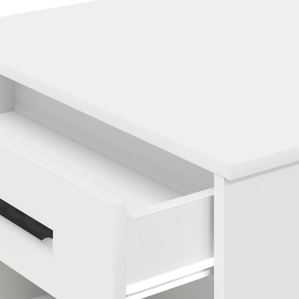 Γραφείο με συρτάρι ράφι Λευκό 102x62x77,5cm Κατασκευασμένο ξύλο