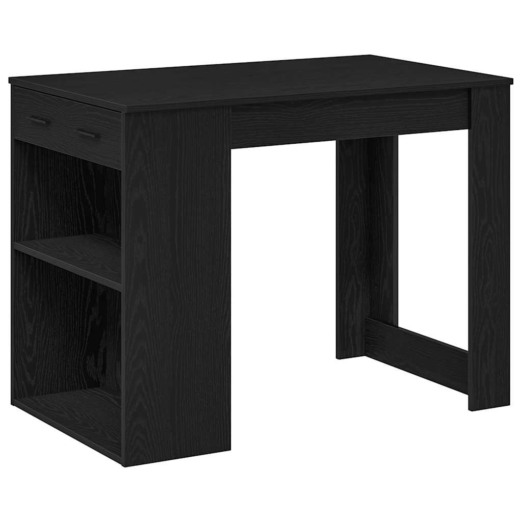 Γραφείο με Συρτάρι και Ράφι Μαύρη Δρυ 102x62x77,5 cm