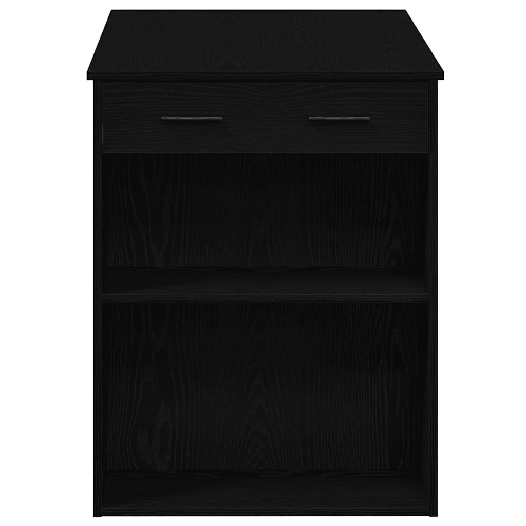 Γραφείο με Συρτάρι και Ράφι Μαύρη Δρυ 102x62x77,5 cm