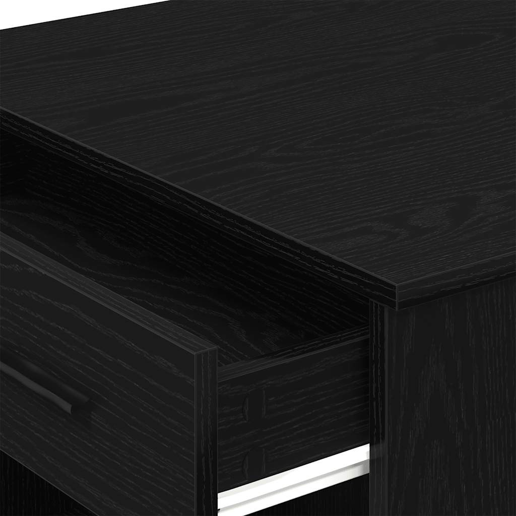 Γραφείο με Συρτάρι και Ράφι Μαύρη Δρυ 102x62x77,5 cm