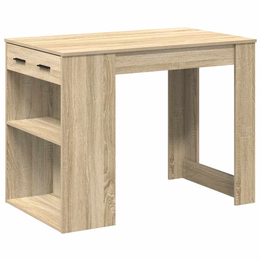 Γραφείο με συρτάρι και ράφι Δρυς sonoma 102x62x77,5 cm