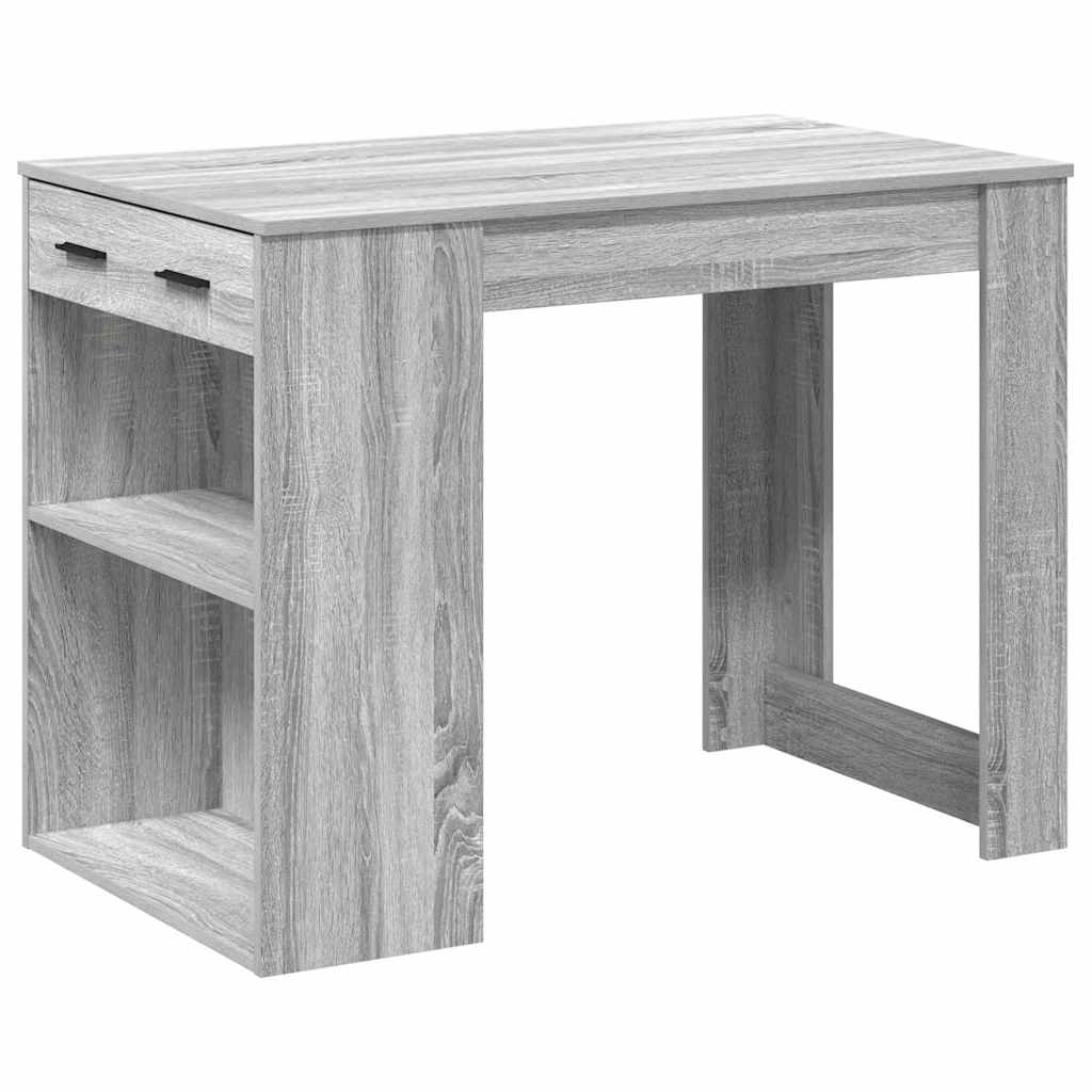 Γραφείο με συρτάρι και ράφι Γκρι Sonoma 102x62x77,5 εκ.