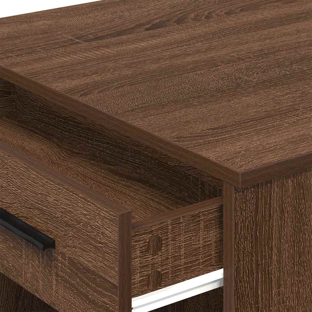 Γραφείο με Συρτάρι και Ράφι Καφέ Δρυς 102x62x77,5 εκ.