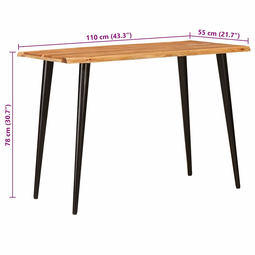 Τραπεζαρίες Καφέ και Μαύρο 110 x 55 x 78 εκ Στερεό ξύλο μάνγκο