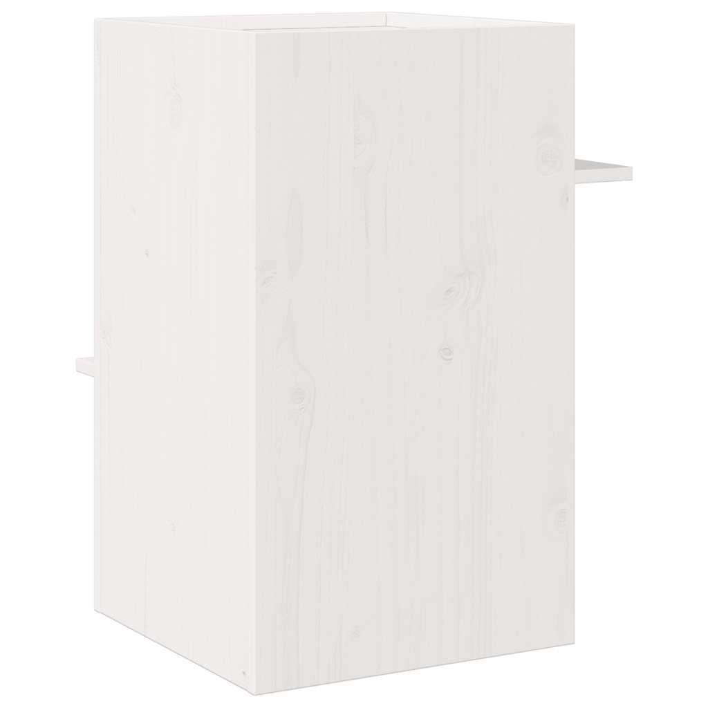 σπιτάκι για γάτες Λευκό 43x43x60 cm από μασίφ ξύλο πεύκο