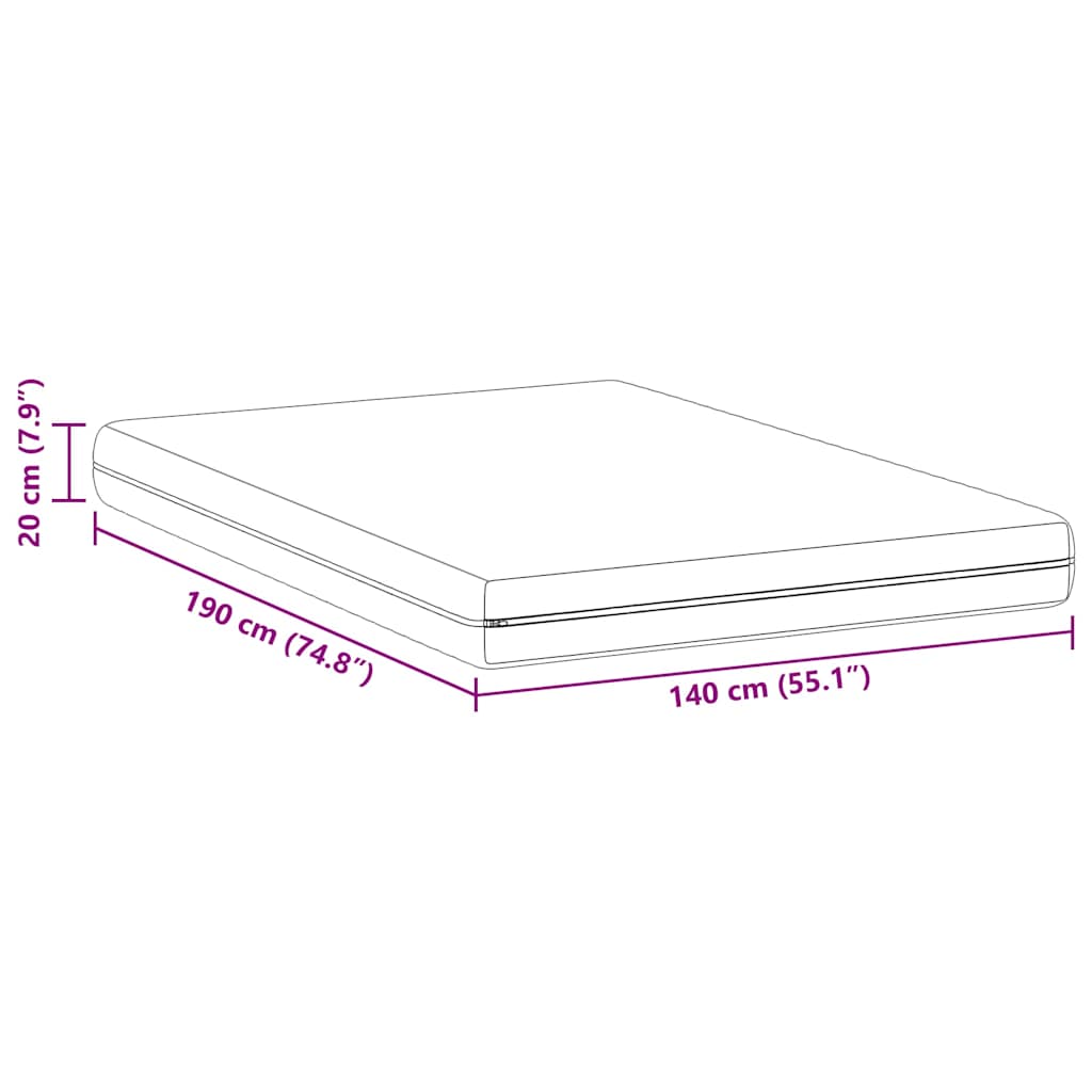 Στρώμα 140 x 190 cm Λευκός