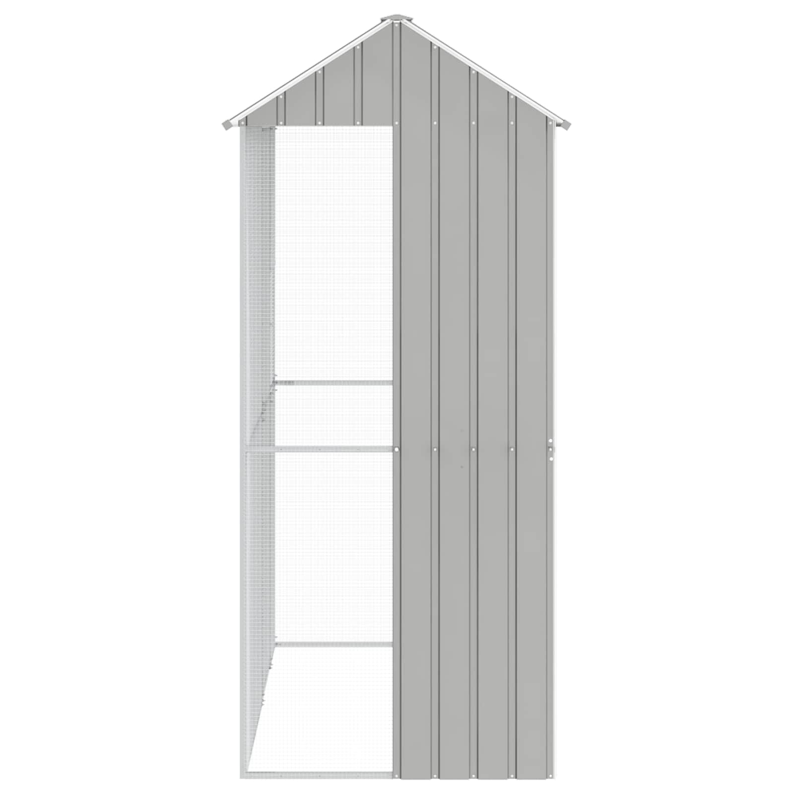 Κλουβί Πουλιών Γκρι 215 x 110 x 247 εκ. Επικαλυμμένος Χάλυβας