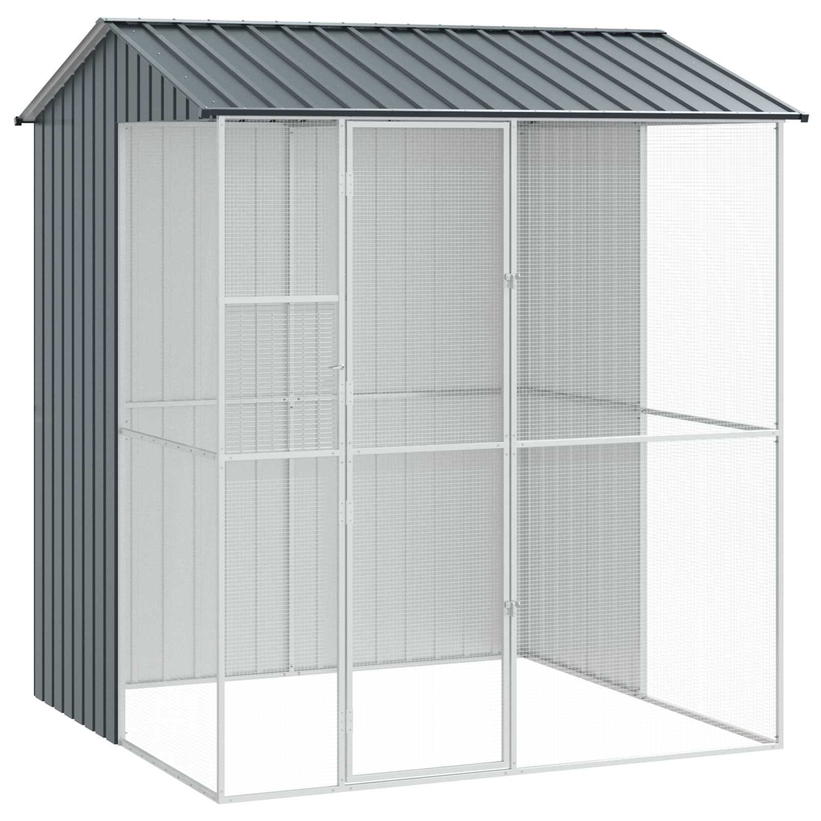 Κλουβί Πουλιών με αποθήκευση Ανθρακί 215 x 210 x 247 εκ.