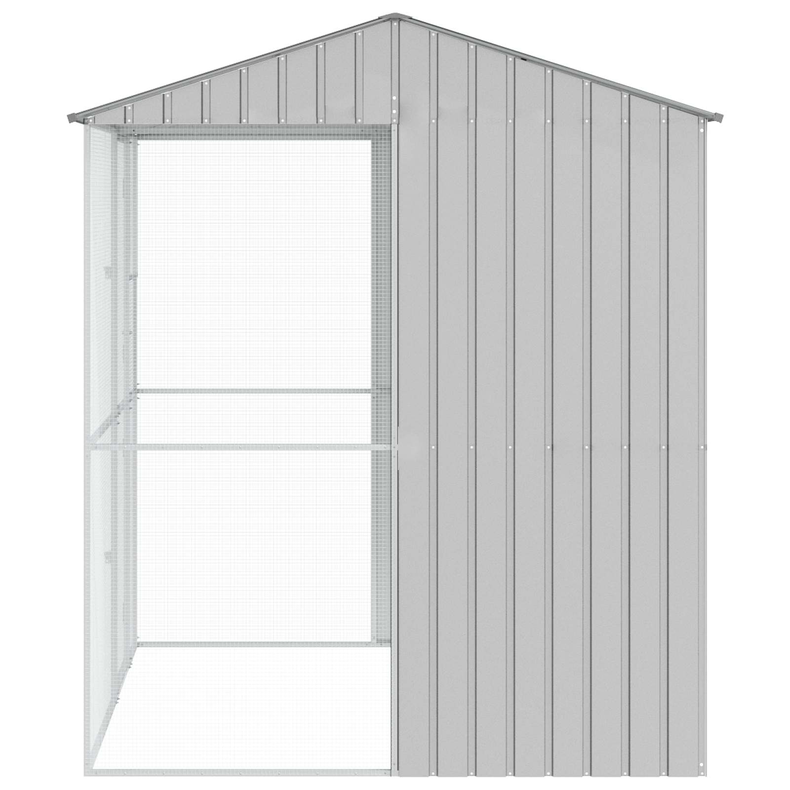 Κλουβί Πουλιών Γκρι 215 x 210 x 247 εκ. Επικαλυμμένος Χάλυβας