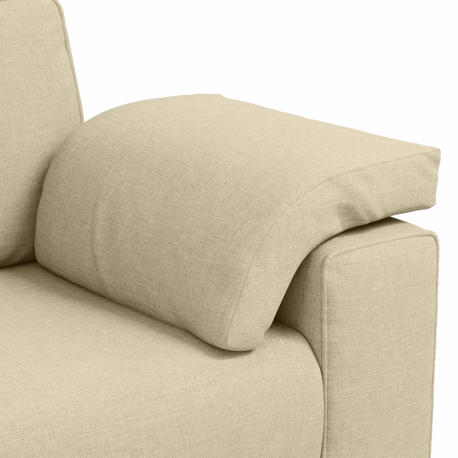 Καναπές 3 τμχ. Κρεμ Ύφασμα μείγματος λινών