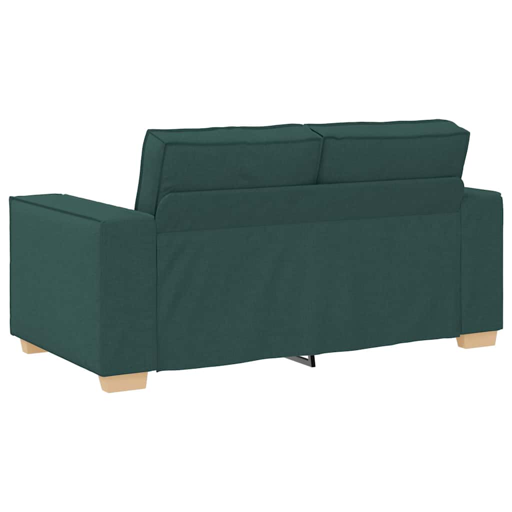 Σετ Καναπέδων 2 Τεμαχίων με Μαξιλάρια από Σκούρο Πράσινο Ύφασμα