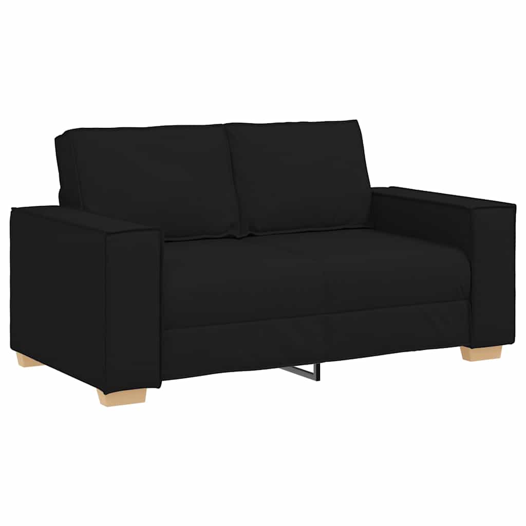 Καναπές Διθέσιος Μαύρος 160x78x84 εκ. από Υφασμάτινο Υλικό