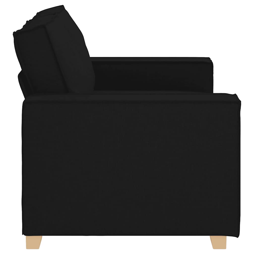 Καναπές Διθέσιος Μαύρος 160x78x84 εκ. από Υφασμάτινο Υλικό
