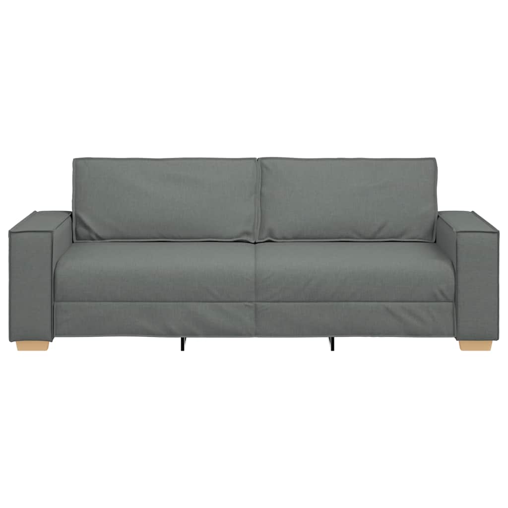 Τριθέσιος Καναπές Σκούρο Γκρι 220x78x84 εκ. Υφασμάτινος