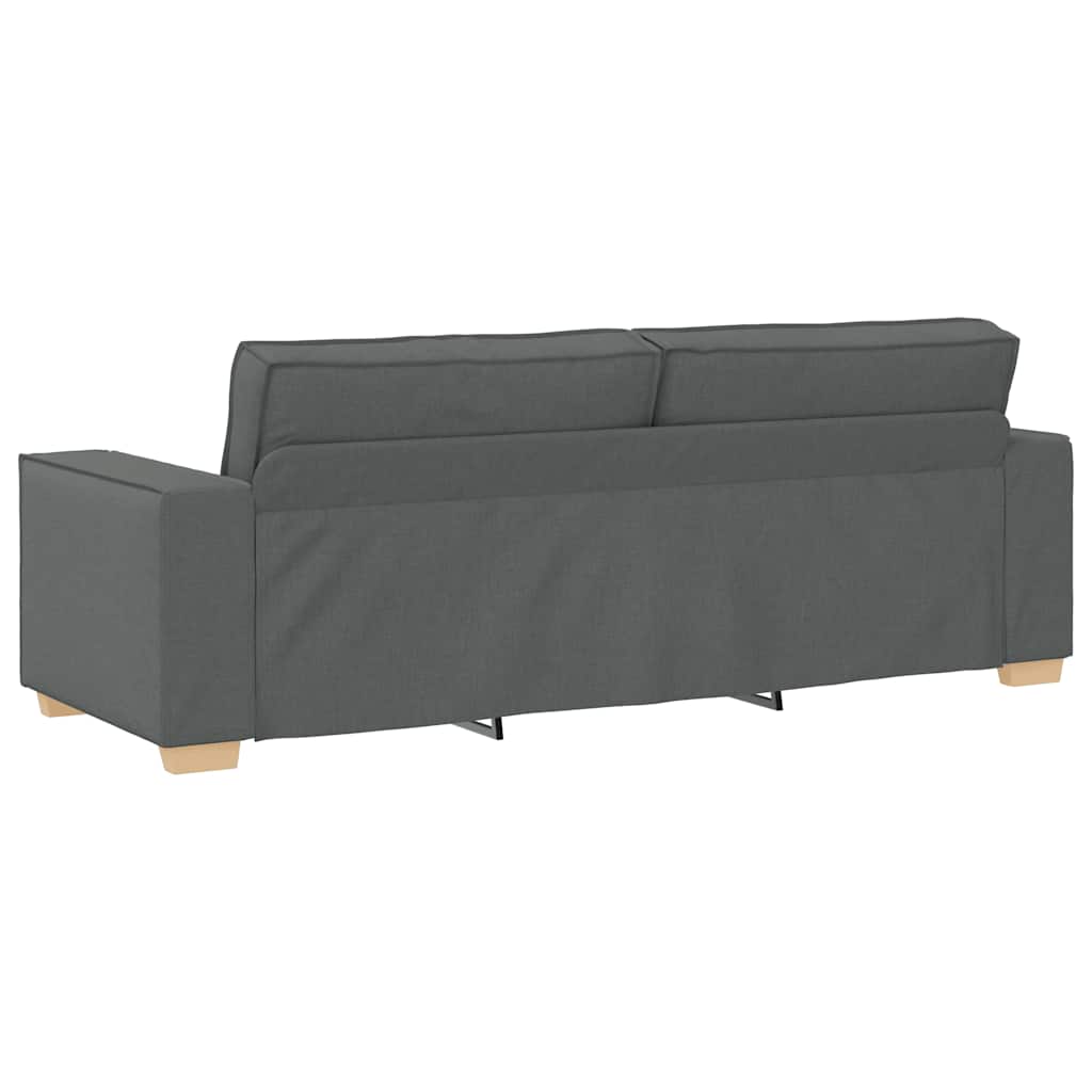 Τριθέσιος Καναπές Σκούρο Γκρι 220x78x84 εκ. Υφασμάτινος