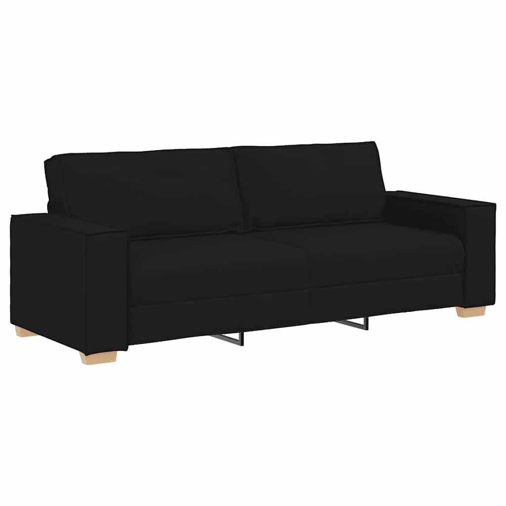 Τριθέσιος Καναπές Μαύρος 220x78x84 εκ. από Ύφασμα