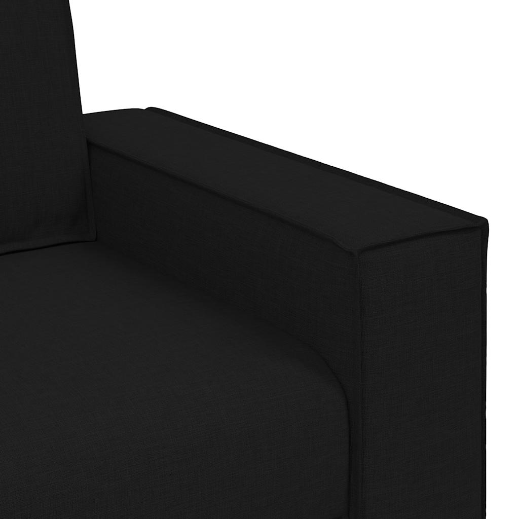 Τριθέσιος Καναπές Μαύρος 220x78x84 εκ. από Ύφασμα