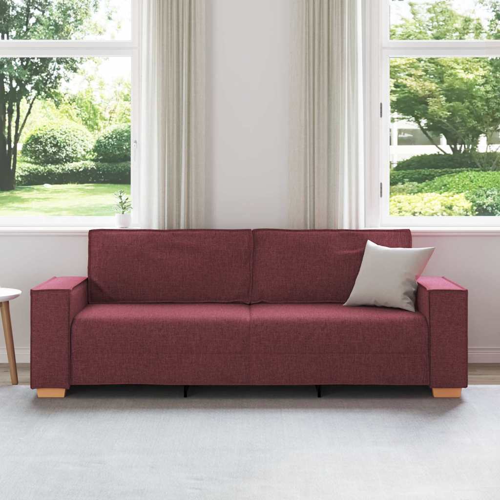 3-Θέσιος καναπές Κόκκινο 220 cm ύφασμα
