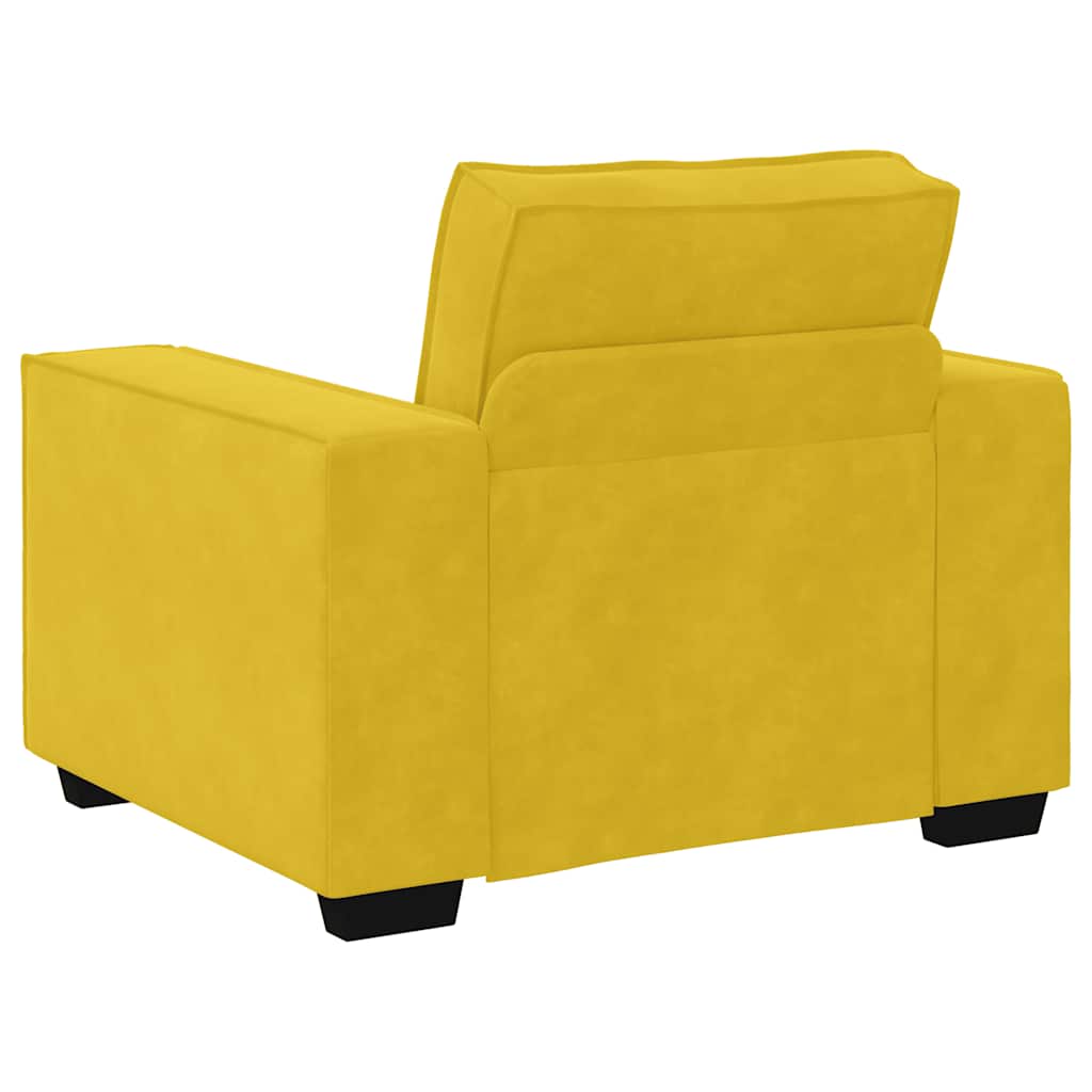 Πολυθρόνα Κίτρινη Βελούδινη 100x78x84 εκ.