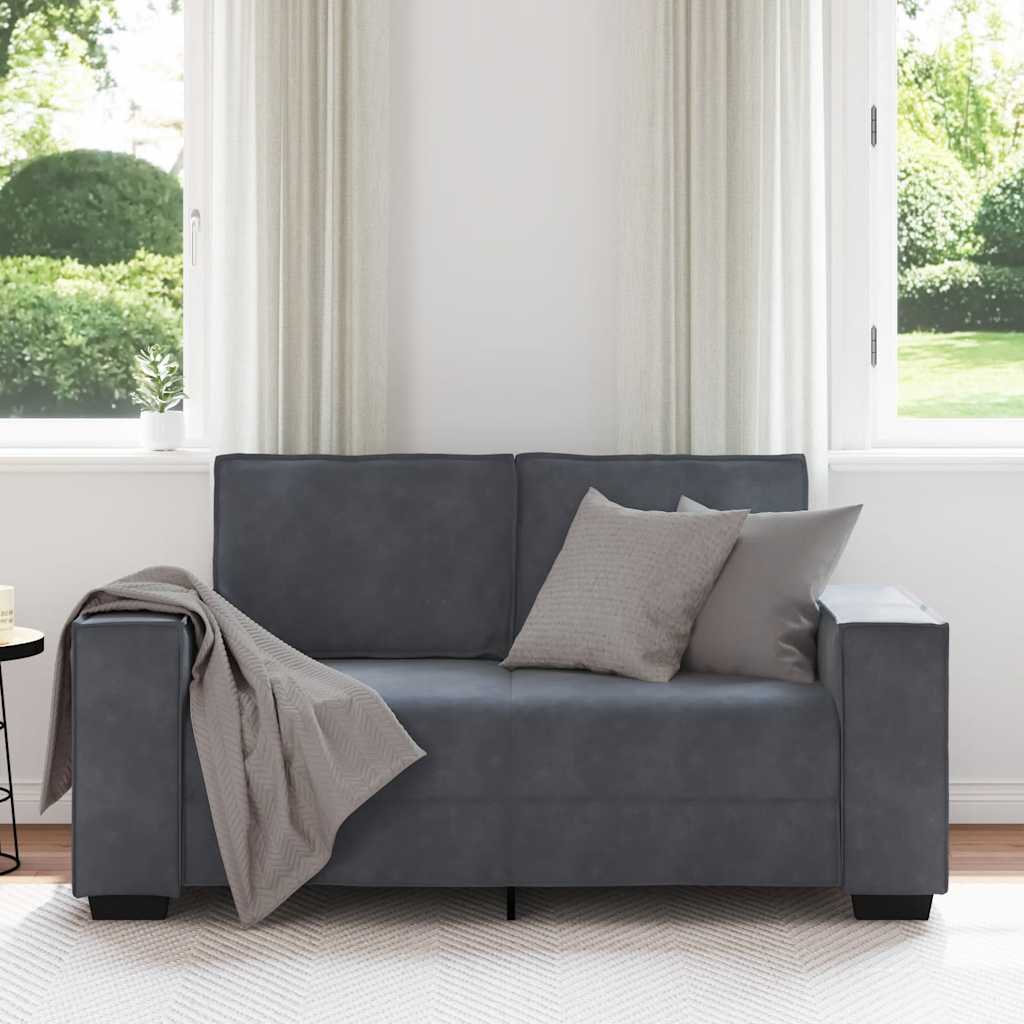 Διθέσιος Καναπές Σκούρο Γκρι 160x78x84 εκ. Βελούδο
