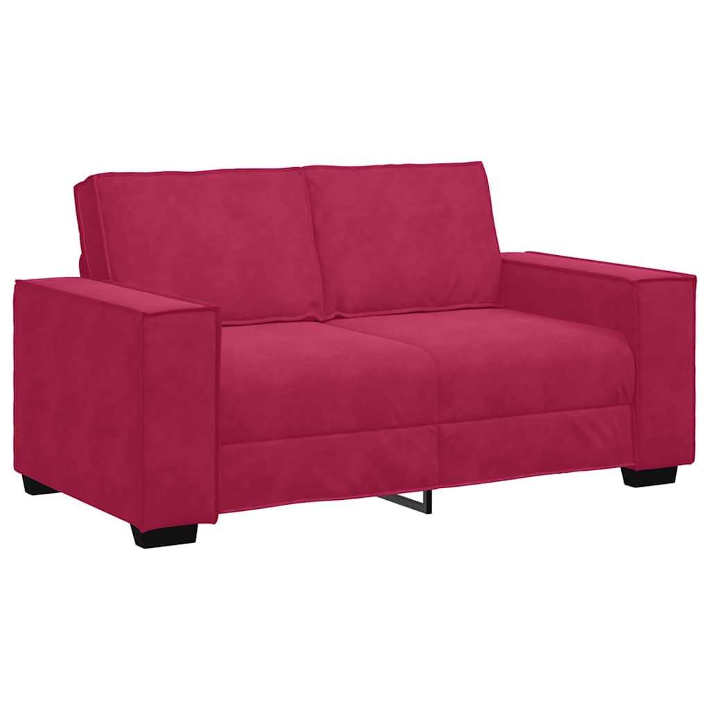 Διθέσιος Καναπές Κόκκινος Βελούδος 160x78x84 εκ.